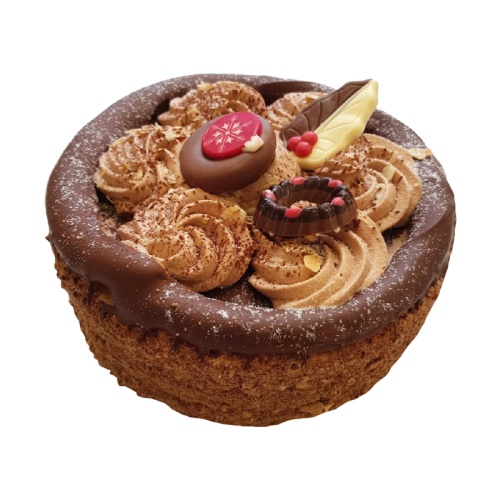 Kerst hazelnoot chocolade taart