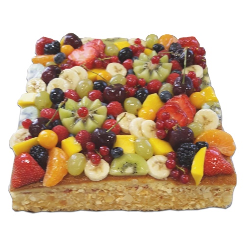 Vruchten taart vierkant alcoholvrij