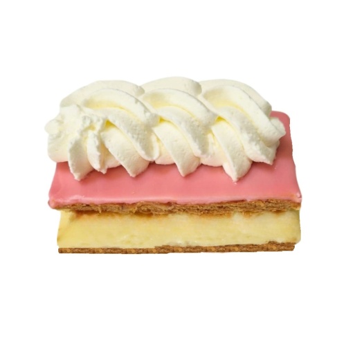 Gele room tompouce met slagroom