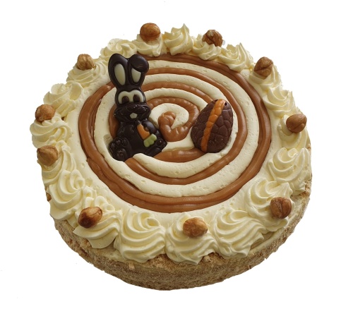 Paas hazelnoot caramel taart
