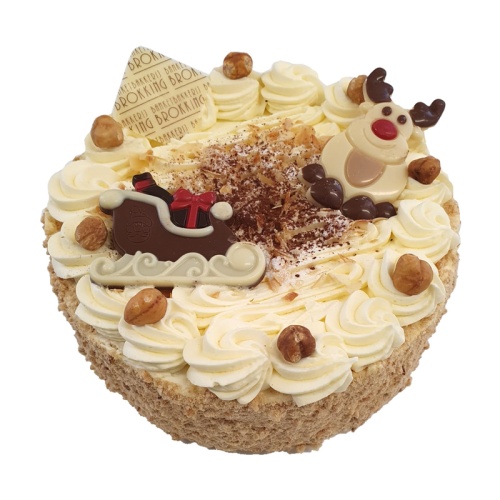 Kerst hazelnoot creme taart