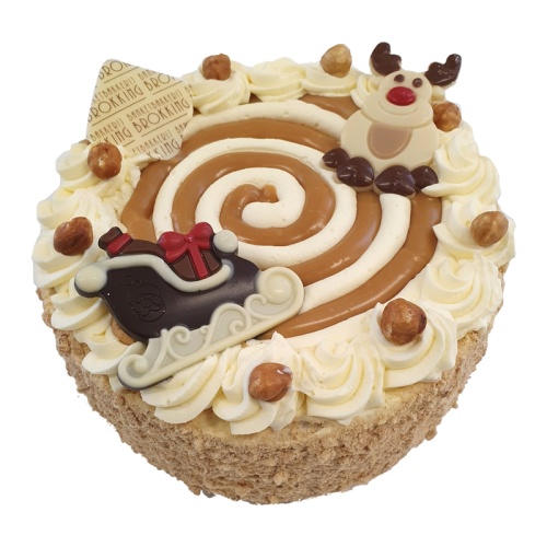 Kerst hazelnoot caramel taart