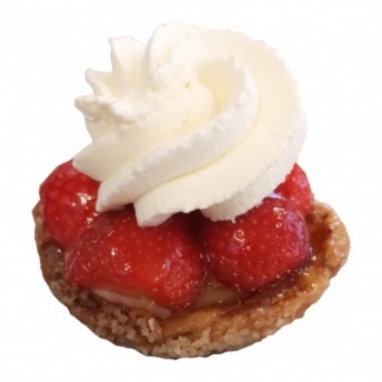 Aardbeien schelp met slagroom