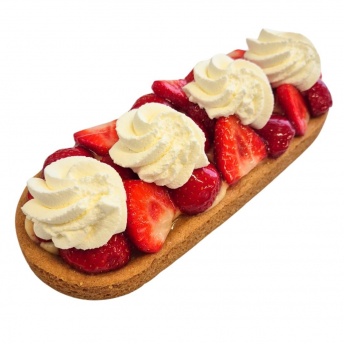 Aardbeien slof met slagroom